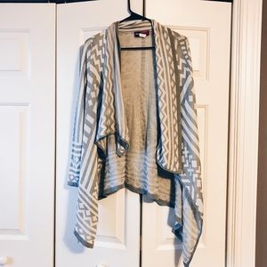 Gray and white cardigan